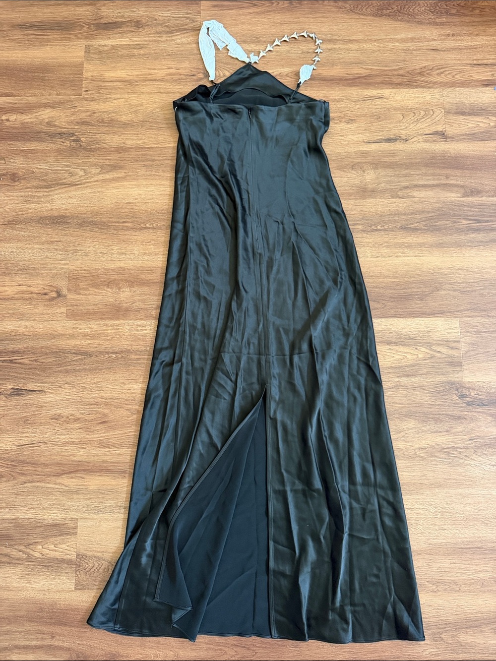 STAUD Cadence Shark Tooth Strap Satin Maxi Dress - Picture 8 of 8